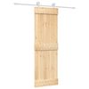 vidaXL Slīdo&scaron;ās durvis Dabisks un balts 70 x 210 cm Cieta priedes koks