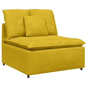 vidaXL modulārs dīvāna centrālais modulis ar spilveniem, dzeltens, 100 cm