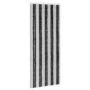 vidaXL Kukaiņu aizkars no &scaron;enila Pelēks un melns 90 x 220 cm 100% PP