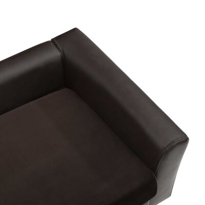 vidaXL suņu dīvāns, brūns, 60x43x30 cm, plīšs, mākslīgā āda