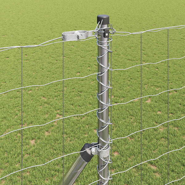 vidaXL Žogs ar stabu Sudraba 1,5 x 10 m Tērauds un PVC