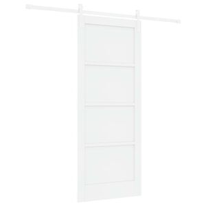 vidaXL Slīdo&scaron;ās durvis 83 x 202 cm Priedes masīvkoks Balts