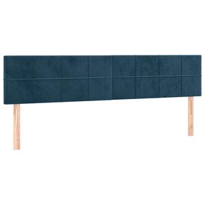 vidaXL gultas galvgaļi, tum&scaron;i zili, 160x5x78/88 cm, samts