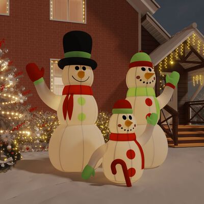 vidaXL piepūšama sniegavīru ģimene, LED, 360 cm