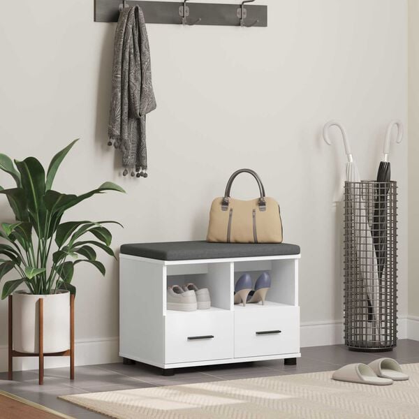 vidaXL Zāles sols ar spilvenu ar atvilktni Balts 60 x 38 x 46 cm