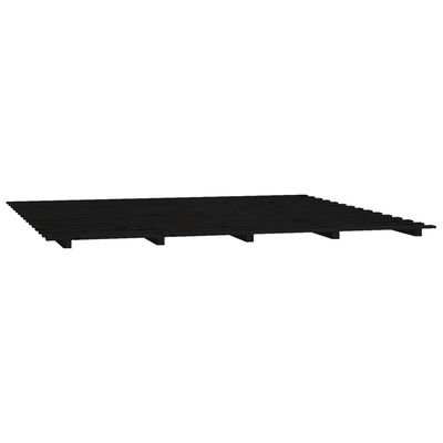 vidaXL gultas rāmis, melns, 200x200 cm, priedes masīvkoks