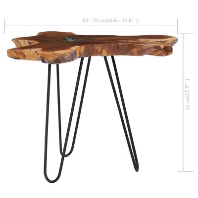 vidaXL kafijas galdiņš, 70x45 cm, masīvs tīkkoks un polirezīns
