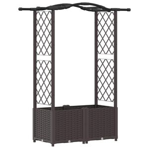 vidaXL Pacelta gulta ar treliem un jumtu Brūna 125 x 40 x 138 cm PP