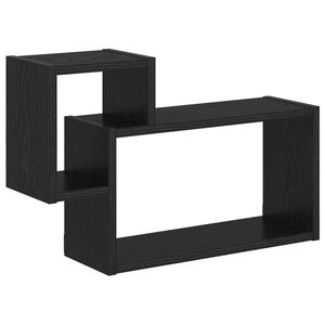 vidaXL Sienas plaukts Pie sienas Melns ozols 55 x 15 x 35 cm