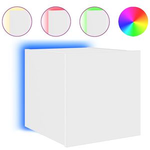 vidaXL TV galdiņ&scaron; ar LED lampiņām, balti, 30,5x35x30 cm