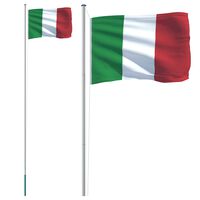 vidaXL Itālijas karogs un masts, 6,23 m, alumīnijs