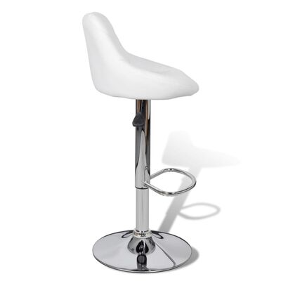 vidaXL bāra krēsli, 2 gab., balta mākslīgā āda