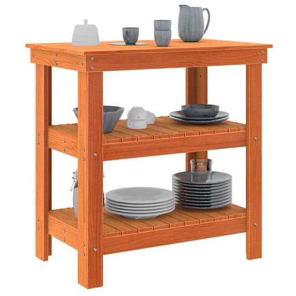 vidaXL Darbagalds Vaks brūns 78,5 x 50 x 80 cm Ciets priedes koks