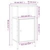 vidaXL naktsskapītis, melns, 41x31x80 cm, inženierijas koks