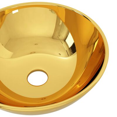 vidaXL izlietne, 28x10 cm, keramika, zelta krāsā