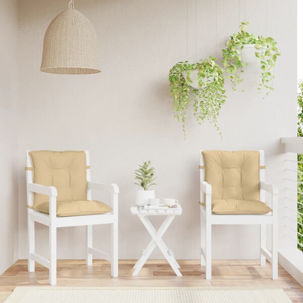 vidaXL dārza krēslu spilveni, 4 gab., bē&scaron;i, 100x50x7 cm, audums