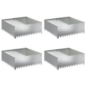 vidaXL Zāliena Apmale 4 pcs 100 x 100 x 35 cm Tērauds Sudraba