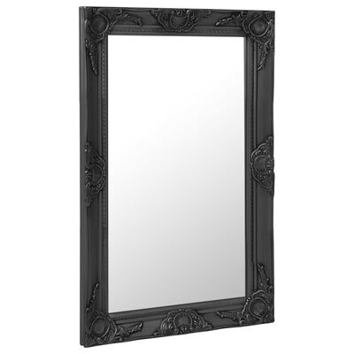 vidaXL baroka stila sienas spogulis, 50x80 cm, melns