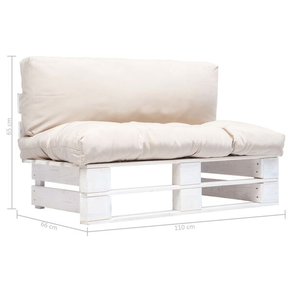 vidaXL dārza pale&scaron;u dīvāns ar smil&scaron;krāsas matračiem, priedes koks