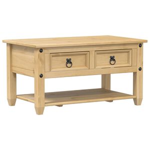 vidaXL kafijas galdiņ&scaron; ar atvilktnēm Corona, 85x50x45 cm, priedes koks