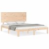 vidaXL gultas rāmis ar galvgali, King size izmērs, masīvkoks