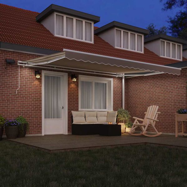 vidaXL Izvelkams jumtiņ&scaron; Bē&scaron;a 450 &times; 300 cm Audums un tērauds