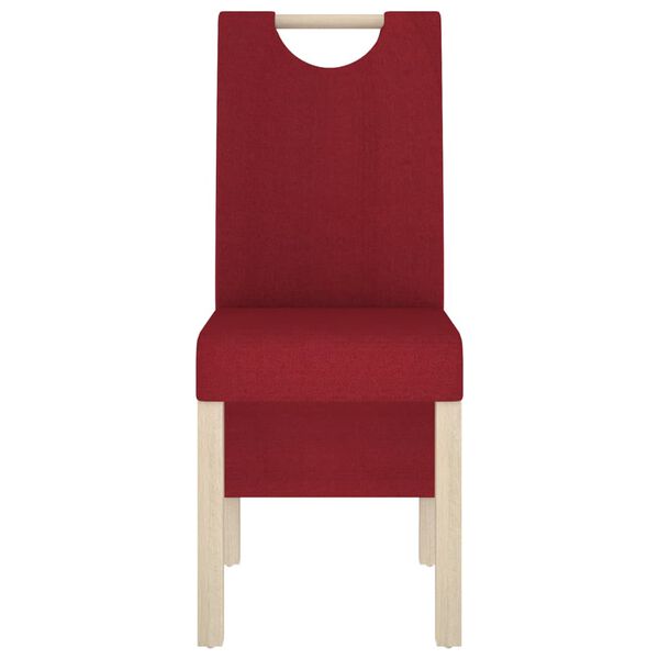 vidaXL virtuves krēsli, 4 gab., vīnsarkans audums