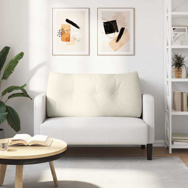 vidaXL Atpakaļ spilvens Krēmkrāsa 100 x 24 x 50 cm Samts