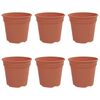 vidaXL Apaļais puķu pods 6 pcs Ķieģeļu sarkans &Oslash; 19 x 16 cm Plastmasa