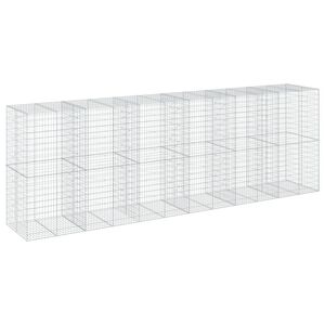 vidaXL gabiona grozs ar vāku, 600x100x200 cm, cinkota dzelzs