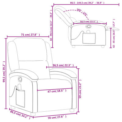 vidaXL masāžas krēsls, tumši brūna dabīgā āda