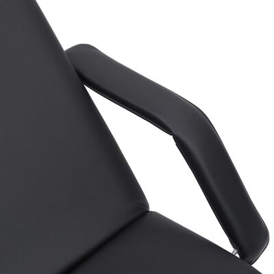 vidaXL masāžas galds, 3 daļas, melna mākslīgā āda