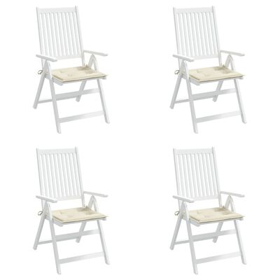 vidaXL dārza krēslu spilveni, 4 gab., krēmkrāsas, 40x40x3 cm, audums