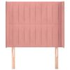 vidaXL galvgalis ar malām, rozā samts, 93x16x118/128 cm