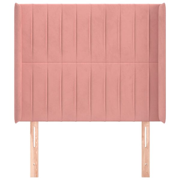 vidaXL galvgalis ar malām, rozā samts, 93x16x118/128 cm