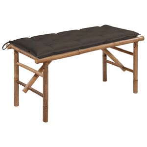 vidaXL saliekams dārza sols ar matraci, 118 cm, bambuss