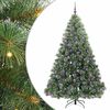 vidaXL Mākslīgā Ziemassvētku eglīte su 300 LED Zaļa 210 cm PE un PVC