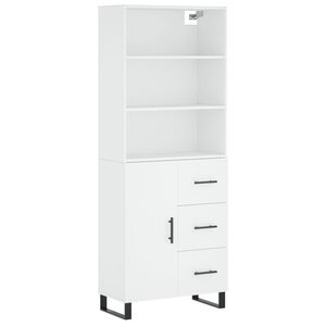 vidaXL augstais skapis, balts, 69,5x34x180 cm, inženierijas koks