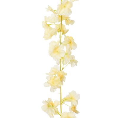 vidaXL mākslīgo ziedu vītnes, 6 gab., šampanieša krāsā, 180 cm