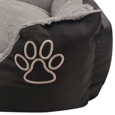 vidaXL suņu gulta ar polsterētu spilvenu, XL izmērs, melna