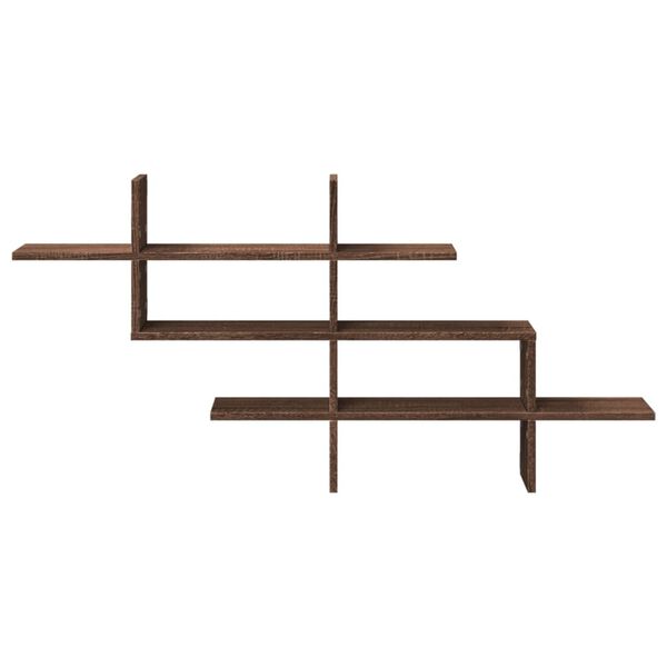 vidaXL sienas plaukts brūna ozola 124,5x18x60,5 cm inženierijas koks