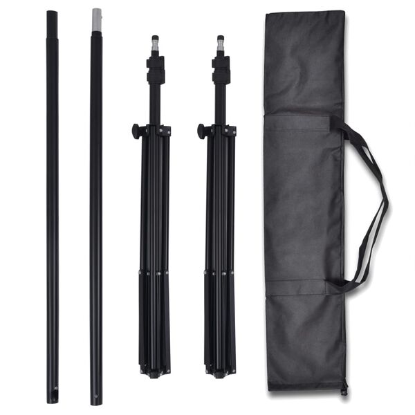 vidaXL fotostudijas fonu komplekts, 3 gab., regulējams rāmis, 3x6 m