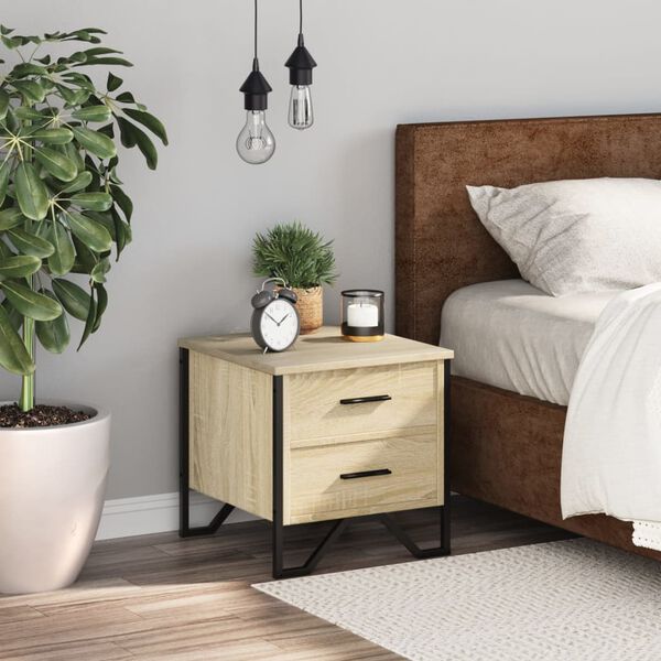 vidaXL naktsskapītis, ozola krāsa, 40x41x40 cm, inženierijas koks