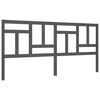 vidaXL gultas rāmis ar galvgali, 200x200 cm, masīvkoks, pelēks