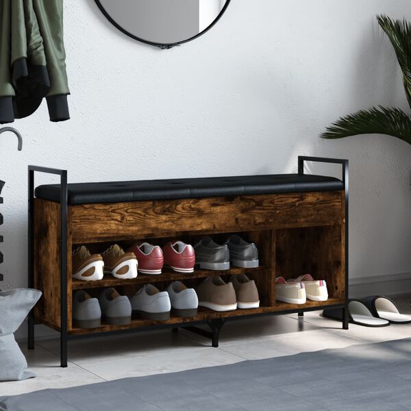 vidaXL apavu skapītis, koka krāsa, 105,5x32x57,5 cm, inženierijas koks