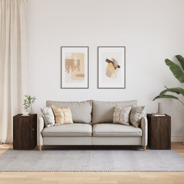 vidaXL galdiņi, 2 gab., brūna ozola, 50x30x50 cm, inženierijas koks