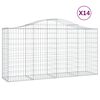 vidaXL arkveida gabiona grozi, 14gb., 200x50x100/120cm, cinkota dzelzs