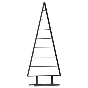 vidaXL Metāla Ziemassvētku koks ar statīvu Melna 150 cm Tērauds