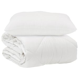 vidaXL Sega ar spilvenu 2 pcs Balts Mikro&scaron;ķiedra