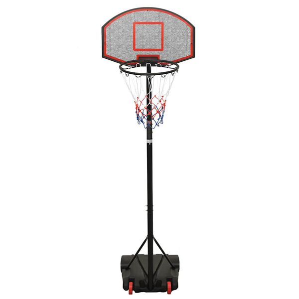 vidaXL basketbola vairogs, melns, 216-250 cm, polietilēns